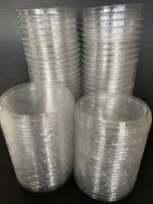 50 Small 236ml Round Plastic Food Sauce Deli Containers Pots Tubs 8 oz With lids