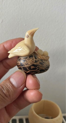 Hand carved bird nest - hand-carved,
