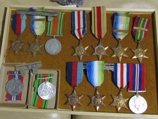 ww2 medals group british PACIFIC ATLANTIC AFRICA FRANCE GERMANY  +2X F&G BARS