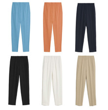 ex M&S Womens Tapered Ankle Grazer Trousers Stretch Fit