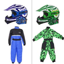 ZORAX ZOR-X17 Kids Motocross Motorbike MX Helmet Goggles Gloves Race Suit QUAD