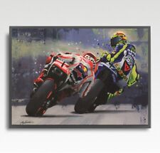Valentino Rossi MotoGP A3 print from painting by Greg Tillett poster Wall art