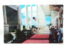 K-52 Grand Hotel Mackinac Michigan Vtg  Postcard 1959 Longest Red Carpet Porch 