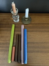 Glass And Brass Candle Holders With 8 Candles (Various Sizes)