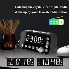 sharprepublic LED DAB + FM Digital Alarm Clock Radio with Snooze AAx3PCS LCD