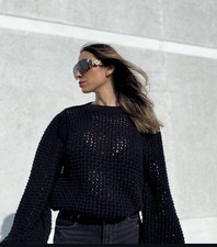 New Zara Textured Knit Black