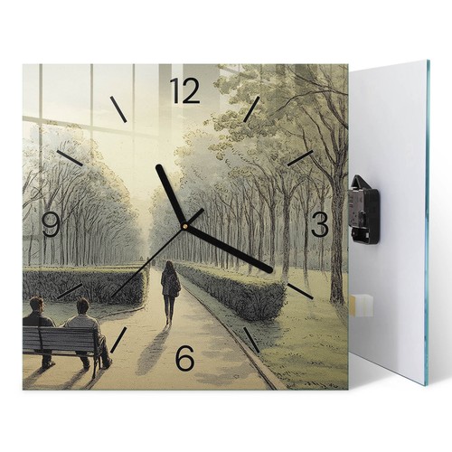 Modern glass wall clock with - clock,