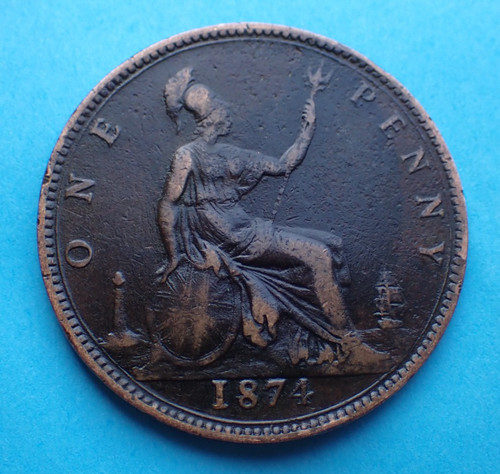 1874 victoria penny see - 1874,