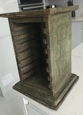 Shabby Chic Old Wooden CD Rack. In Asian Style colour Green 