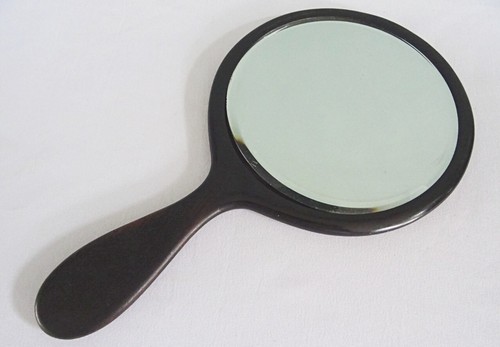 Antique hand mirror ebony - antique,