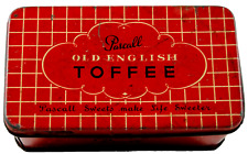 Vintage PASCALL OLD ENGLISH TOFFEE SWEETS Metal TIN Storage Container BOX GC