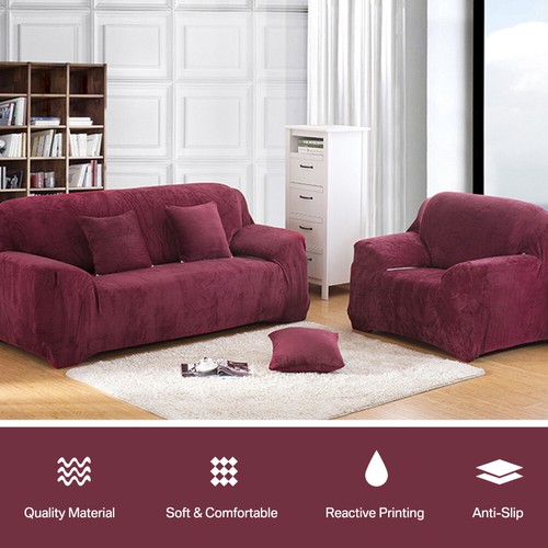 Velvet elastic stretch sofa - velvet,