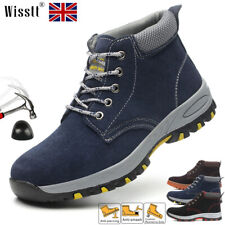 Men's Womens Army Work Safety Shoes Suede Ankle Steel Toe Cap Boots Comfortable
