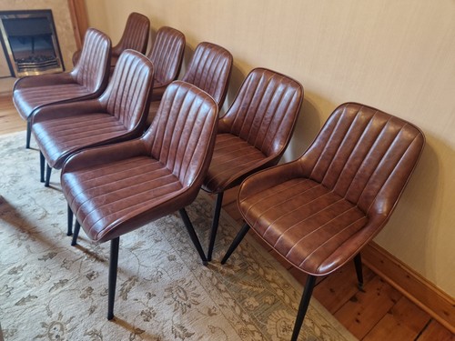Set eight brown faux - of,