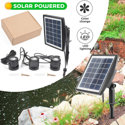 Solar powered pond - pond, lights