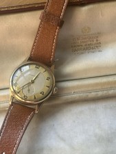 Smiths for Garrard Vintage 9ct Gold Wristwatch 18 Jewels 1960s Dennison Aquatite