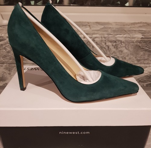 Nine west suede green heels - suede,