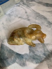 Chinese Hand Carved Stone Goat/Ox/Ram Figurine