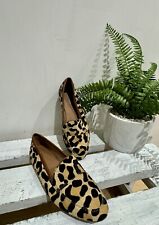 NEXT Real Leather Leopard Print Animal Hair Ballet Flats Shoes UK Size 4 37