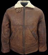 Type B-3 mangoon Leather sheepskin Shearling Flying Pilot Bomber jacket XL