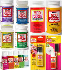 MOD PODGE GLUE SEALER VARNISH IN MAT GLOSS SATIN OUTDOOR SPARKLE GLITTER FINISH