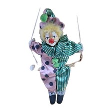 Vintage Porcelain Clown On Swing Stewart Ross Vanity Fair Hanging 20" FREEPOST
