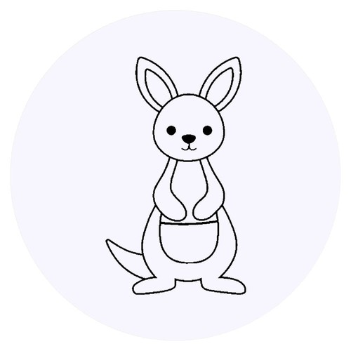 Kangaroo outline round - 'kangaroo,