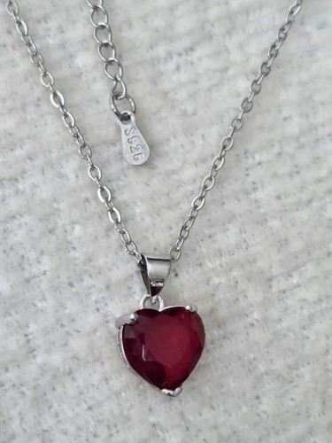 Red heart crystal sterling - crystal,