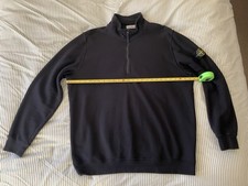 Stone Island Garment Dyed Half Zip Brushed Cotton Sweatshirt XXXL Black