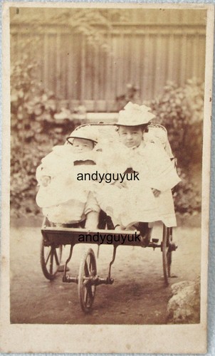 Cdv children double - cdv, pram