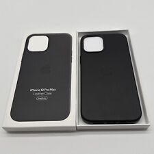 OFFICIAL GENUINE APPLE IPHONE 12 PRO MAX LEATHER MAGSAFE CASE BLACK MHKM3ZM/A
