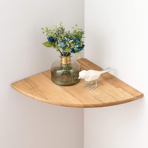 Wood corner shelf - shelf, floating
