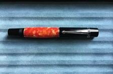 Delta Parthenope Fountain Pen Coral Red/GT, steel broad nib