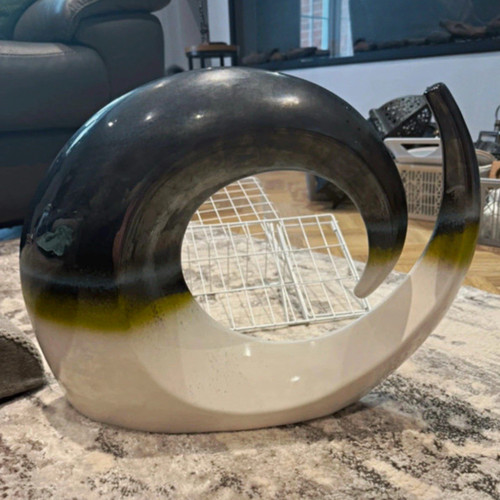 Abstract ceramic loop vase - loop,