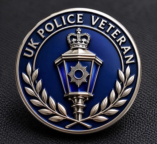 Police veteran blue enamel - police,