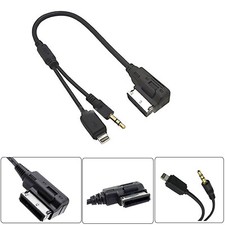 3.5MM AUX Cable Adapter iPod iPhone Interface For Audi VW Car AMI MDI MMI MP3 UK