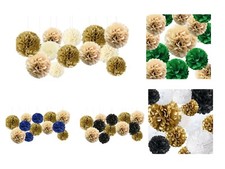 12PCs GOLD Tissue Pom Poms