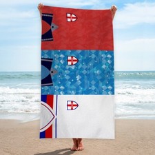 England | Retro Three Shirt Design | Personalised Vintage Beach Towel