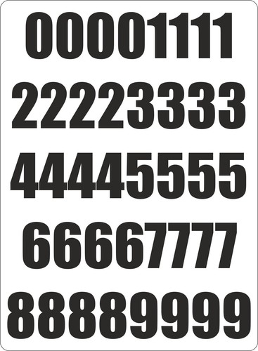 Number sheet sticker - , vinyl