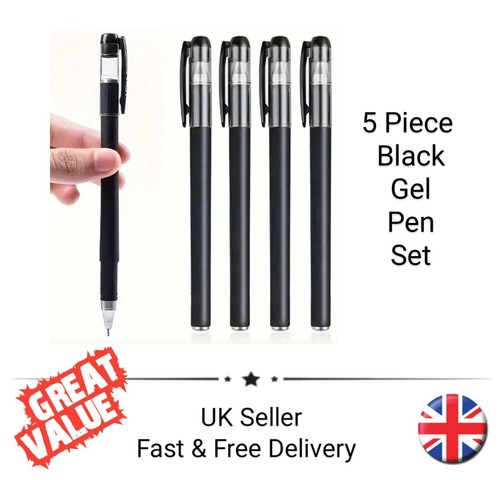 Quality black gel pen set - 5,