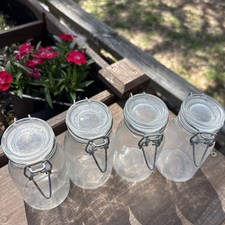 4 Vintage Glass Jar Per