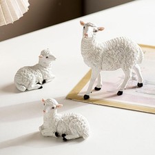 3Pcs Miniature Sheep Statue