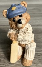 Phil Cricket-playing Bear By Priscilla Hillman (1991) Land Of Legend Figurine 