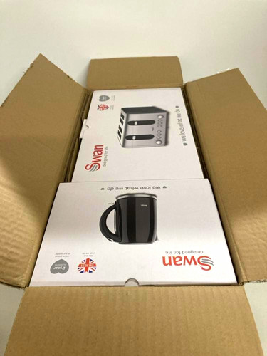 Swan black slice toaster - toaster, &