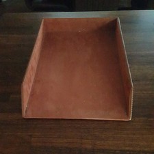 Vintage Leather Desk Tidy Set