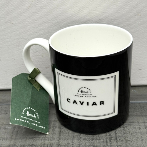 Harrods caviar mug black - caviar, white