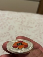 POPPY CLOISONNE Flower Silver Coin 5$ Cook Islands 2009