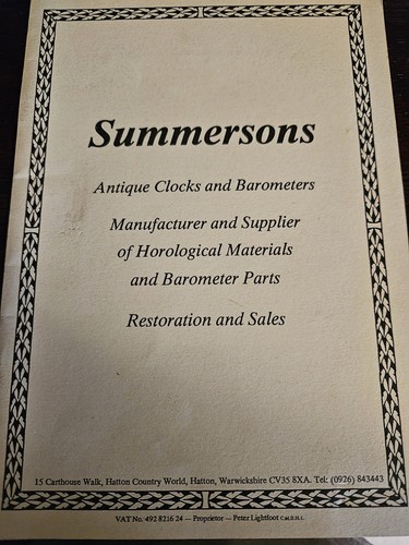 Summersons antique clock - summersons, and
