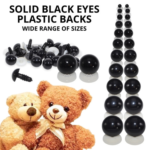Solid black teddy eyes - solid,