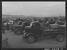 Montana. Trucks waiting for